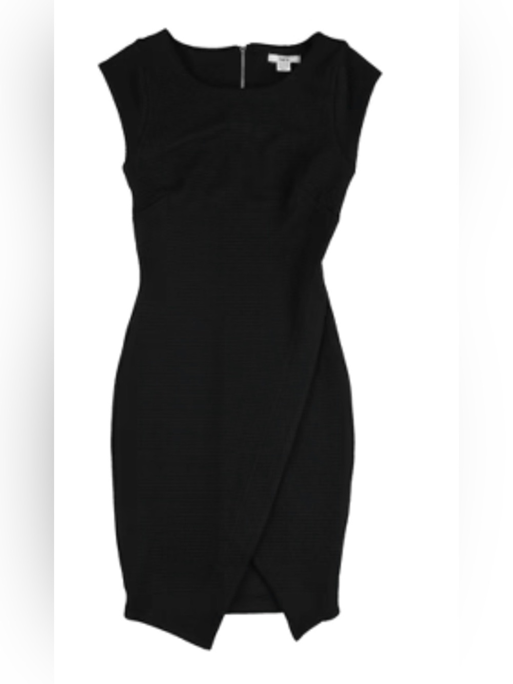 Bar III Black Cap-Sleeve Wrap-Front Mini Dress